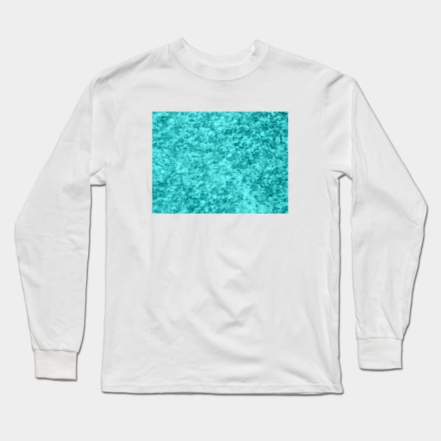 Turquoise Marble Texture Long Sleeve T-Shirt by MarbleTextures